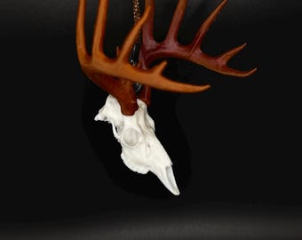 Euro White-Tail Deer hanger for Rearview mirror Custom Mount Decor Cars Skull