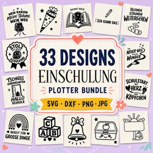33 Einschulung Plotterdateien SVG DXF PNG Jpg | Schulkind, Schultüte & Schulstart, Schulkind | Digitaler Download