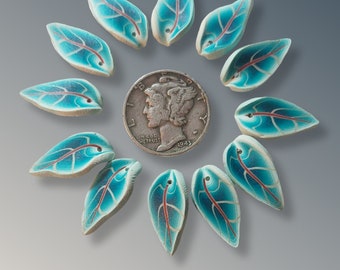 Klews Sculpted teal Leaves