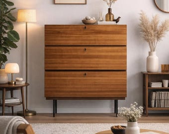 Vintage Teak High Cabinet | Mid Century Storage Cabinet | Scandinavian Teak Sideboard | Wooden Storage Cupboard