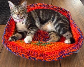 Handmade Crochet Cat Bed, Cozy Pet Nest