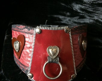 Red Patent Leather Love Slave Collar III