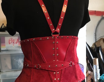 Casandra - Rotes Lederkorsett