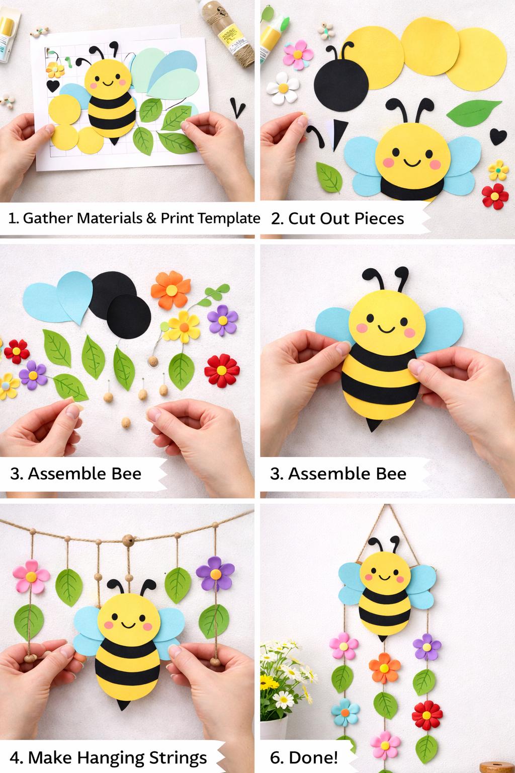 Spring Craft Kit for Kids | Bee Flower Decor DIY Set, School Activity ...
