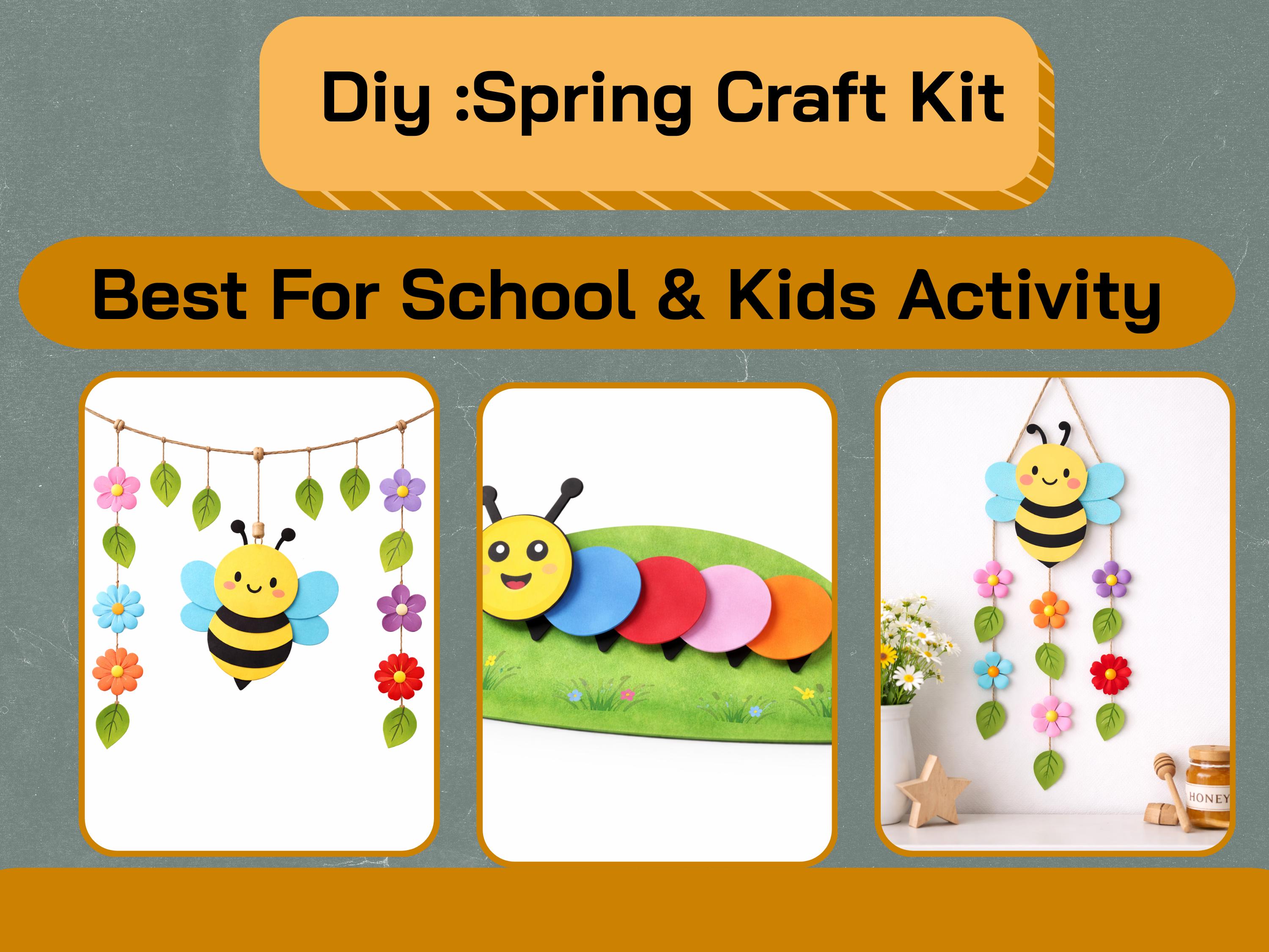 Spring Craft Kit for Kids | Bee Flower Decor DIY Set, School Activity ...