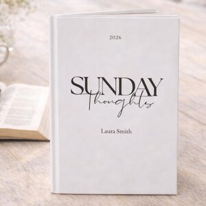Personalized Christian Journal | 2026 Hardcover Sunday Thoughts Notebook