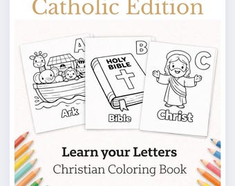 Learn Your Letters ABCs Catholic Coloring Book for Children & Toddlers