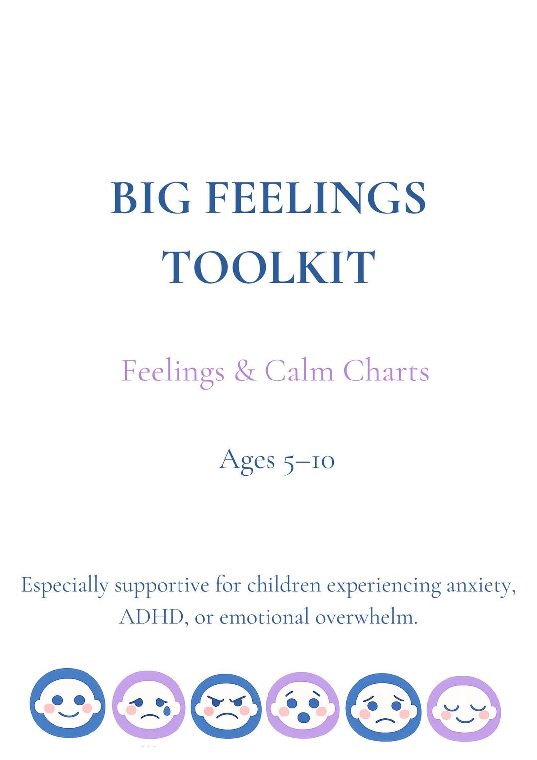 Feelings Chart Printable & Calm Down Chart | Emotional Regulation for ...