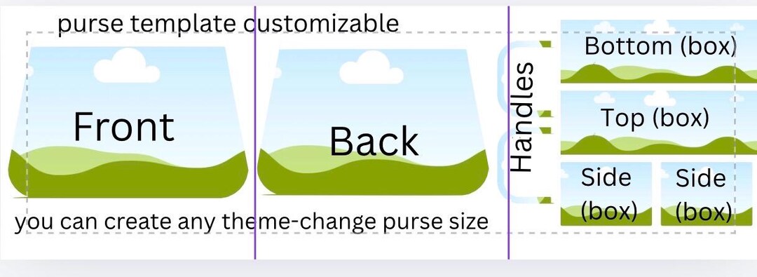Jumbo Purse Template 24x20 | Editable Canva Design (digital Download ...