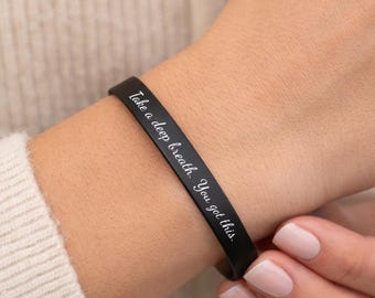 Calming Quote Bracelet, Take a Deep Breath You Got This