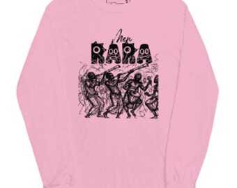 Haïtiaans RARA-shirt met lange mouwen: handgetekende Afro-Caribische kunst