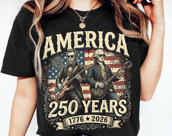 USA 250th Anniversary Shirt, 1776 2026 America Graphic Tee, Patriotic Guitar Shirt, 4th of July Independence Day Shirt, Vintage USA Tee