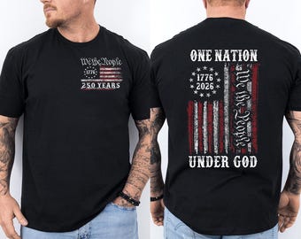 USA 250th Anniversary Shirt 1776–2026 | One Nation Under God Patriotic Tee | America Semiquincentennial 250 Years Flag 4th of July 2026