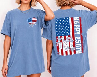 Personalized USA 250th Birthday Shirt, America 1776-2026 Tee, Custom Patriotic Comfort Colors Shirt, Fourth of July Family Tee