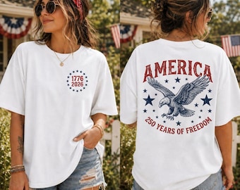 Comfort Colors America 250th Anniversary Shirt, Bald Eagle American Flag Tee, 1776-2026 Patriotic Shirt, 4th of July Independence Day Tee