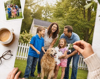 Custom Photo Puzzle, Personalized Jigsaw Puzzle Gift, Family Picture Puzzle, Pet Photo Puzzle, Wedding Anniversary Keepsake Gift