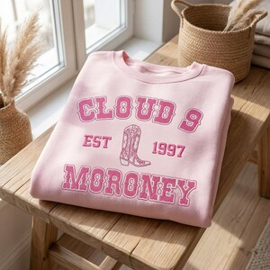 Cloud 9 Embroidered Sweatshirt, Country Girl Western Crewneck, Sad Aesthetic Western Outfit, 1997 Varsity Sweatshirt Gift for Her