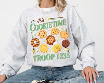 Retro Cookie Dealer Sweatshirt | Cookie Mom Shirt | Custom Troop Number Tee | Girl Camp Leader Shirt | Cookie Crew Gift