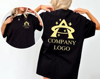 Custom Company Logo Shirt, Double Sided Logo Tee, Personalized Business T-Shirt, Front & Back Print, Custom Team Apparel