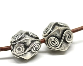 2pc Ornament greek mykonos beads Spiral beads 10mm rhombus beads - 3478