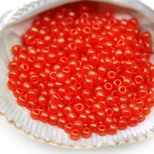 Perles rouges TOHO Seed taille 11/0 HYBRID Sueded Gold Siam Ruby Y625 perles de verre japonaises - 10g - S048