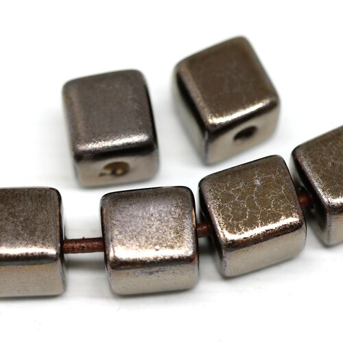 11x8mm Dark Green Rectangle Ceramic Beads for Leather Cord Etsy