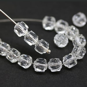 6mm Crystal clear cathedral Czech glass beads, fire polished round beads, 20Pc - 5168