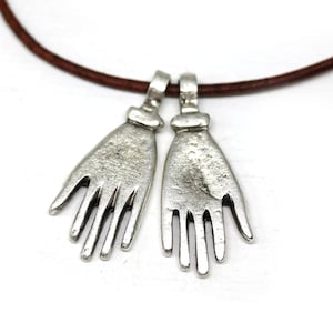 Antique silver Healing hand charms, spiritual metal hand charm 2Pc - F046