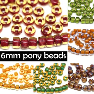 100 Carnival Pony Beads Mix 6mmx9mm Pink, Green, Yellow, Orange, Pearl,  Clear, Pony Beads. Hair Dummy Clip Jewellery Loom Bands Crafts