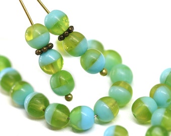 Perle Di Ceramica Bicolore Lucide Rotonde Lucide Da 4 Mm - Foto 4