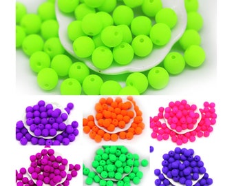 4mm Neon colors Czech glass round druk beads spacers 50pc