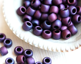 Frosted purple TOHO seed beads size 8/0, Matte Color Andromeda N 704, rocailles 10g - S1173