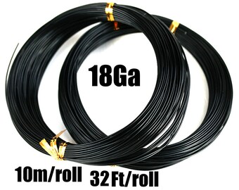 Aluminium-Basteldraht Schwarz – Stärke 12 Gauge (2,0 Mm), 1,8 M Länge | Weich, Biegsam, Farbbeständig | Für Schmuck, Drahtkunst, Dekoration & DIY-Projekte