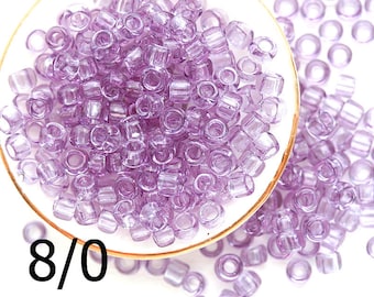 Koraliki TOHO Lilac Seed Beads 8/0: Przezroczyste szkło aleksandrytowe Rocaille (10 g)
