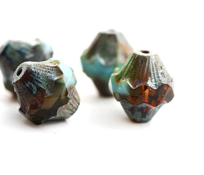 thumbnail image 2 of 50 X Emerald Isle Bicone Czech Glass Beads – 6mm – Green, Made In Czech Republic 2 of 6