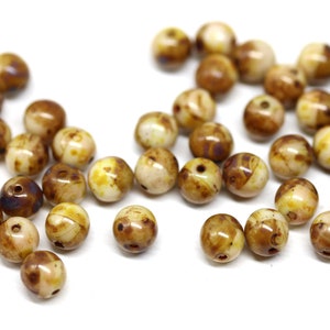 Perline di vetro ceco rosso scuro da 4 mm, distanziatori rotondi