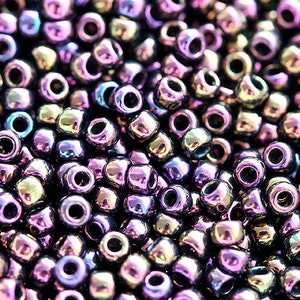 Japanese seed beads, TOHO size 11/0, Metall Iris Purple N 85, rocailles purple glass beads 10g - S059