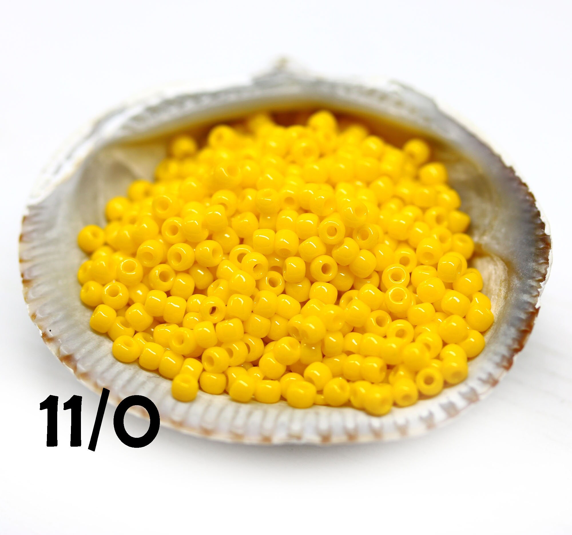 yellow round japanese glass rocailles 10g Yellow TOHO seed beads size 110 Opaque Sunshine N 42B S1175