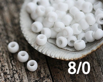 Mat ondoorzichtige witte Toho-rocailles: maat 8/0 Japanse rocaille (10 g)