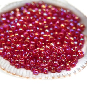 11-4696, Miyuki 22g Frost Opaque Glaze Rainbow Dark Red 11-4696, Miyuki 22g Frost Opaque Glaze Rainbow Dark Red