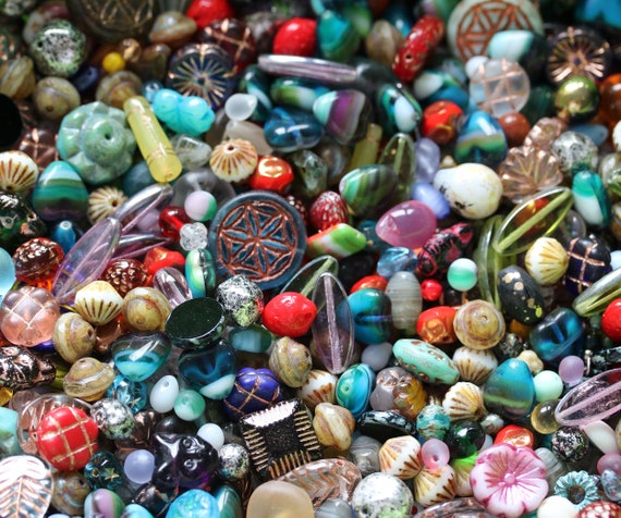 Czech Glass Beads Mix for Jewelry Making, Surprise Grab a Bag 20g Bead  Soup, DIY Beading Supplies 