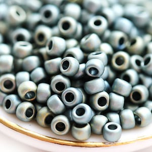 Toho Seed Beads 8/0: Frosted Blue Haze, Japanese Rocaille Beads (10g)