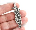 Celtic Pendant Two dogs Antique Silver Ancient celtic sign charm bead, Greek metal casting bead - 1pc - F620 product logo