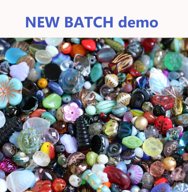 Czech glass beads mix for jewelry making, Surprise grab a bag 20g bead soup, DIY beading supplies image 4