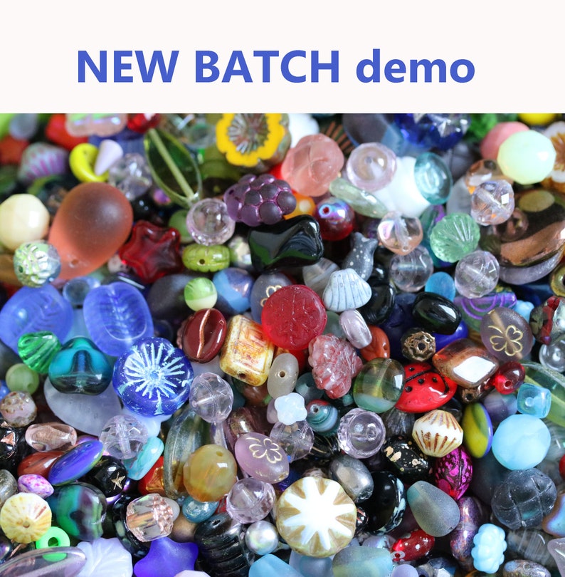 Czech glass beads mix for jewelry making, Surprise grab a bag 20g bead soup, DIY beading supplies image 2
