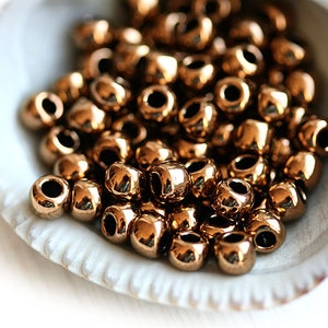 Metallic TOHO Seed beads size 6/0 Bronze N 221 rocailles japanese glass beads 10g S490 image 1