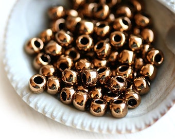 Metallic TOHO Seed beads size 6/0 Bronze N 221 rocailles japanese glass beads - 10g - S490