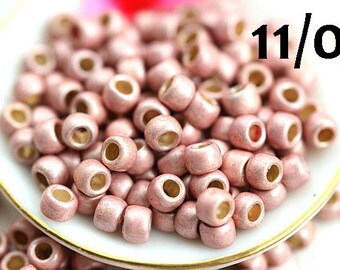 Cuentas Toho Seed Beads 11/0: Melocotón galvanizado mate, 10 g