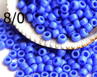 TOHO Blue Seed beads, size 8/0, Opaque Periwinkle, N 48L, japanese glass rocailles - 10g - S1104