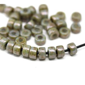 Perline a rullo ceche Picasso grey pony da 6 mm, distanziatori rotondi con foro largo da 2 mm, 40 pezzi - 3273